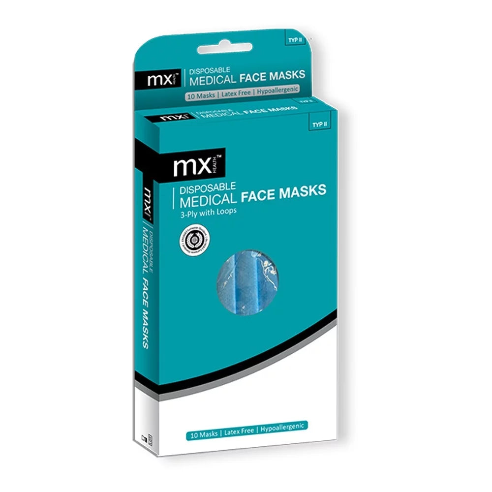 Medinox - mx 10 Pack 3-Ply Face Masks – Black, Blue & Pink