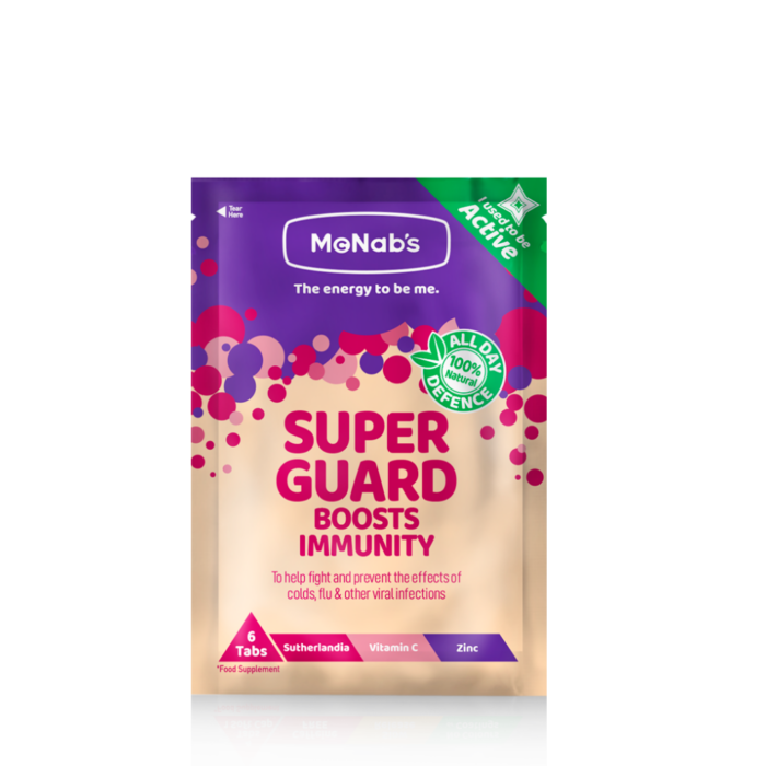 McNab's SuperGuard Immune Tablets with Vit A,B,C,D, E , Zinc, Copper, selenium, Sutherlandia and garlic 5g sachet 36’s