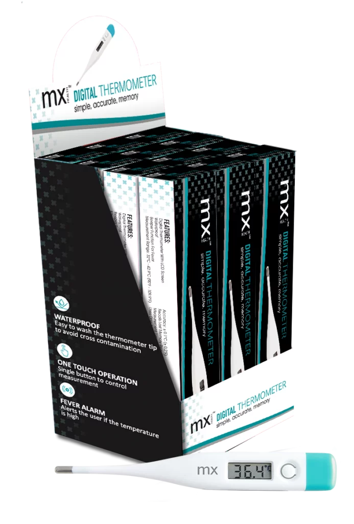 Medinox – mx™ Digital Thermometer | Pack of 12 – Shipper