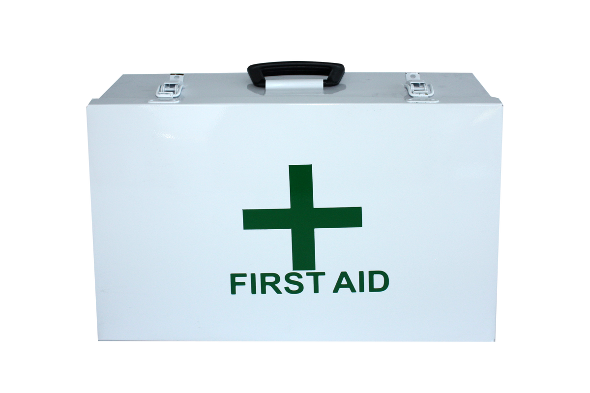 mx first-aid metal box supplied as a stocked Regulation 7 kit
