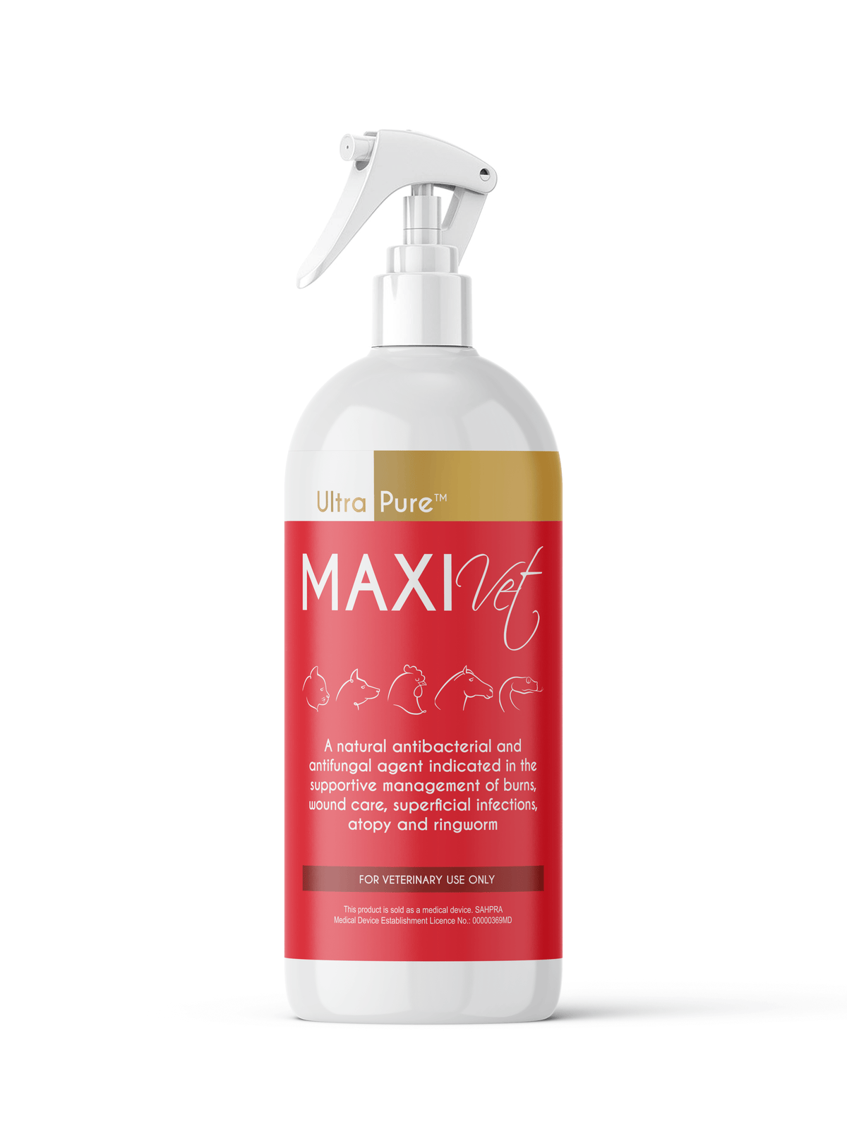 UltraPure MaxiVet veterinary wound and burn solution,500ml trigger bottle