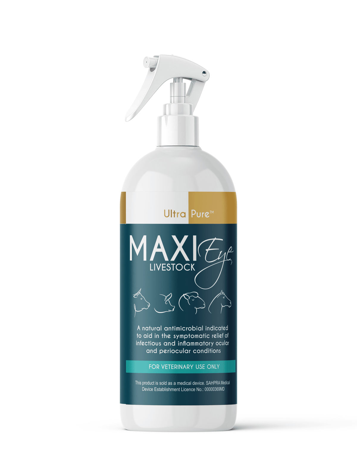 UltraPure MaxiEye Livestock veterinary eye solution, 500 ml presentation