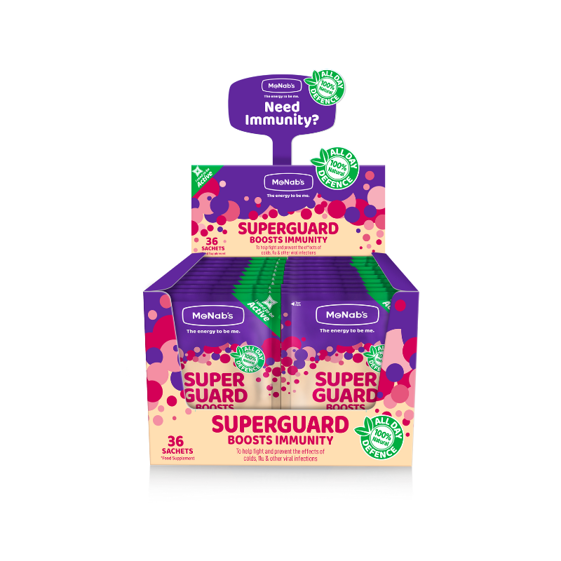 McNab's SuperGuard Immune Tablets with Vit A,B,C,D, E , Zinc, Copper, selenium, Sutherlandia and garlic 5g sachet 36’s
