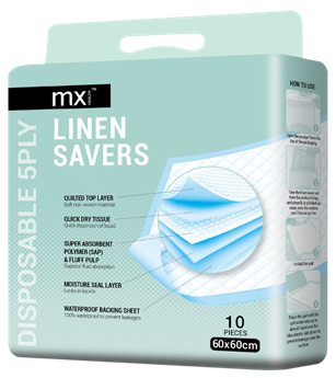 Medinox – mx Health 5-Ply Linen Savers 60 × 60 cm (10 Pack)
