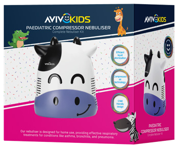 AvivoKids Cow paediatric compressor nebuliser retail box