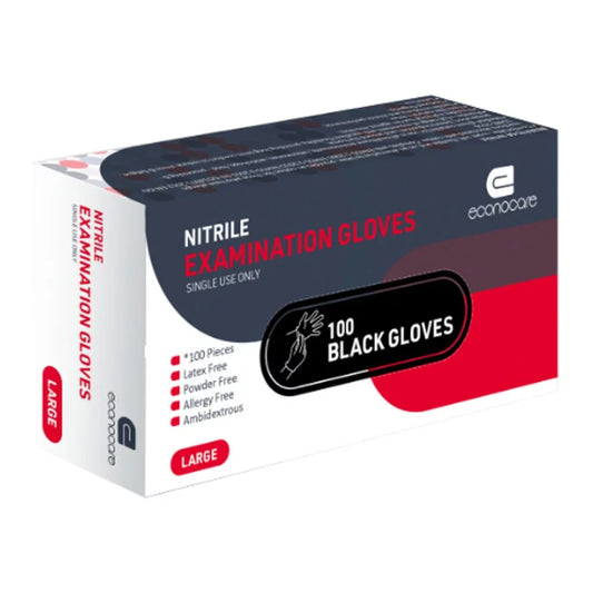Medinox - Econocare Nitrile Examination Gloves – Black
