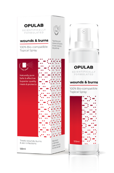 Opulab Wounds & Burns Topical Spray50ml bottle and box