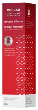 Opulab Wounds & Burns Nanogel125ml box