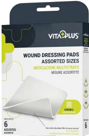 VitaPlus nonadhesive wound dressing pads | six assorted pads